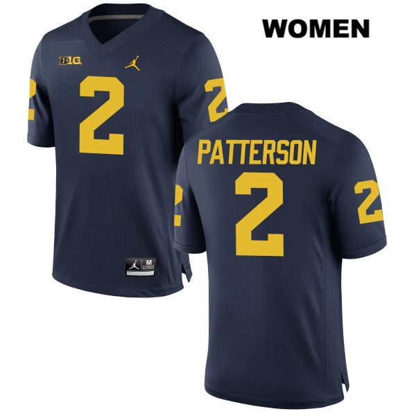 Women's NCAA Michigan Wolverines Shea Patterson #2 Navy Jordan Brand Authentic Stitched Football College Jersey RC25K63MW
